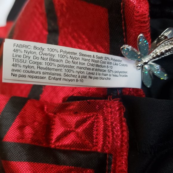 Costumes USA Vampire Queen Costume SZ Medium 8-10 Red Black - Picture 8 of 8